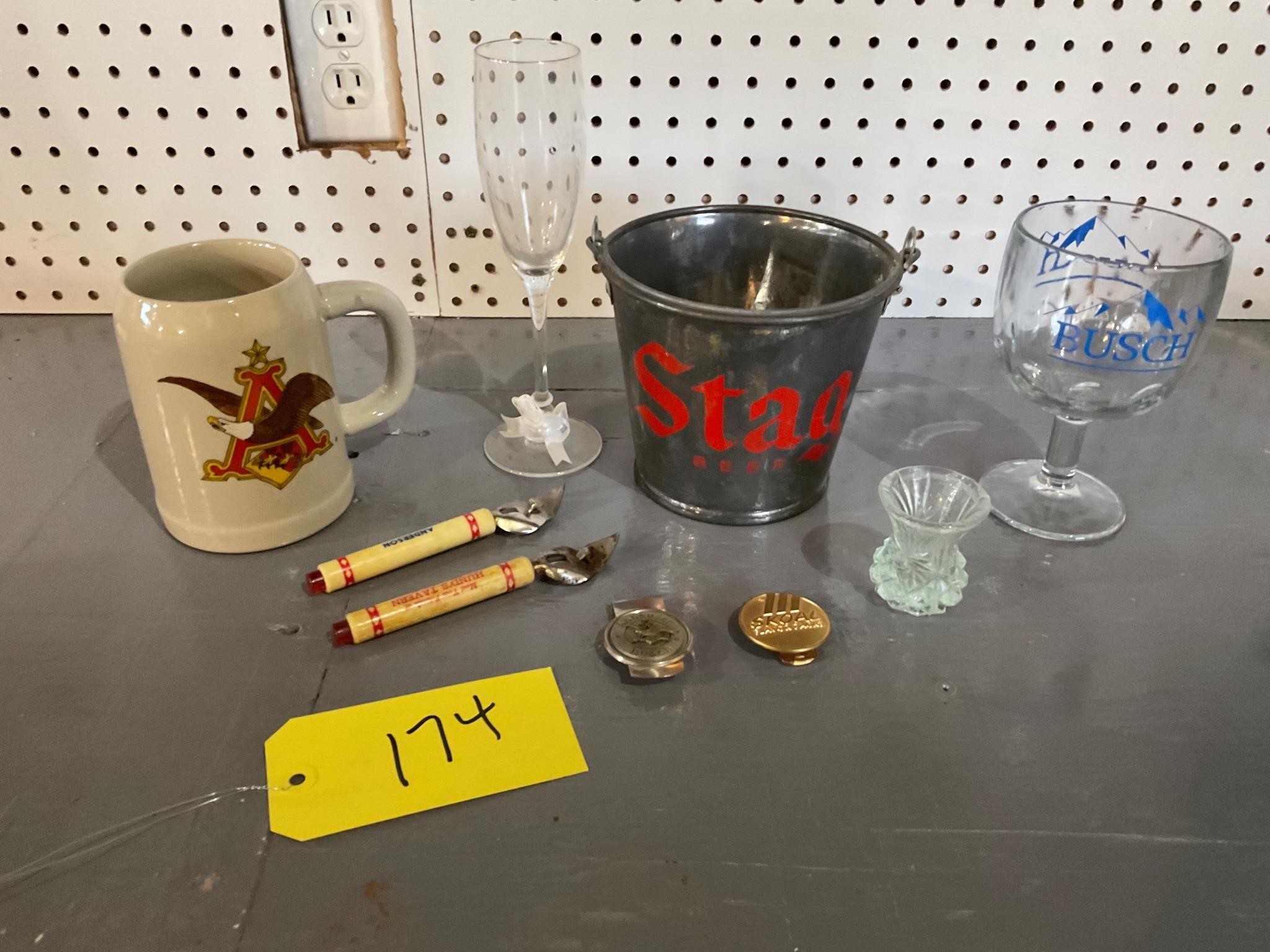 Mixed beer collectible lot Stag other Breweriana