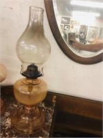 Pink Depression Glass Keroscene Oil Lamp