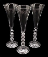 3pc Crystal Forever Heart Fluted Glasses