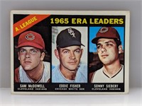 1966 Topps AL ERA Ldrs 222 Fisher/McDowell/Siebert