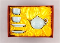 Chinese Longquan Ware Porcelain Teapot Set w/ Box