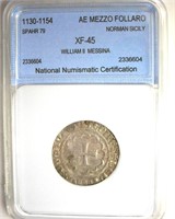 1130-1154 William II NNC XF45 AE Mezzo Follaro