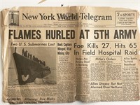 WWII 1944 New York World Telegram Original Vintage