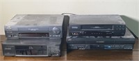 VHS  players Sylvania JVC and Lxi