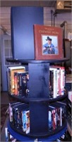 DVD movies & VHS tapes in two tier half round
