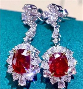 2.4ct pigeon blood ruby earrings in 18k gold