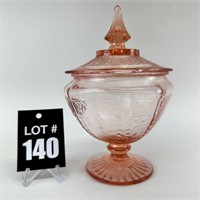 Anchor Hocking Pink Depression Glass Candy Dish