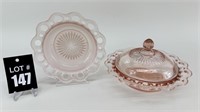 Vintage Anchor Hocking Old Colony Pink Dishes (2)