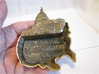 Vtg Brass US Capital Washington D.C. Trinket Dish
