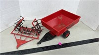 1/16 scale Grain Cart and Cultivator.