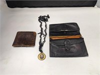 Vintage Leather Wallets & Pendant