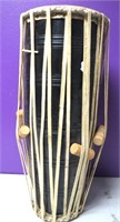25" Tall Wooden Naugahyde & Wood  African Drum