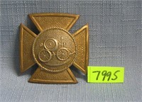 Early horse drawn steam pump badge