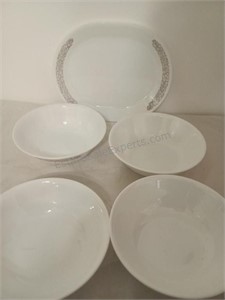 Corelle Woodland Brown - Serving Plate and 4