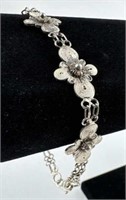 925 Silver Filigree Flower Bracelet