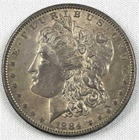 1884 Morgan Silver Dollar, UNC Toned
