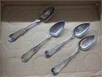 4 Coin silver spoons
