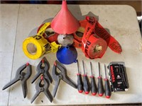 Clamps, Screwdrivers, Caution Tape etc