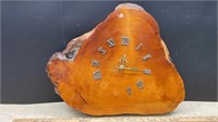 Wood Slab Battery Operated Clock (22"W). Works,
