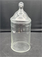 Apothecary Jar Clear Glass Lid Vanity Storage