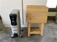 Electric Oil Heater & 4 Foldable Dinner Trays