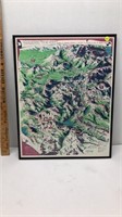 RARE 1955 FUN MAP LAKE TAHOE RENO NEVADA DONNER US