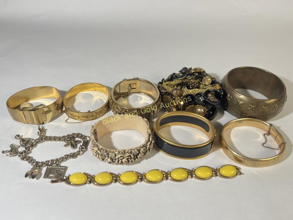 (10) Gold Wash Costume Bracelets