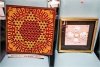 Vintage Chinese Checker Board; Frame Sand Dollar