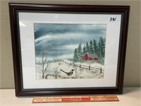 GREAT FRAMED SIGNED WATERCOLOR