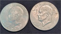1972 & 1977 Eisenhower Clad US Dollar Coins
