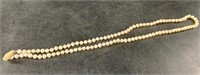 Pearl seed bead choker with 14kt gold clasp