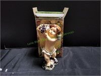 8" Classic Cherub w/ Grapes Figurine