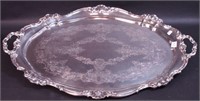 A 26" two-handled silverplate tray by Gorham