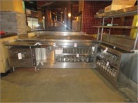 53" X 118" SS L-SHAPED CONDIMENT COUNTER