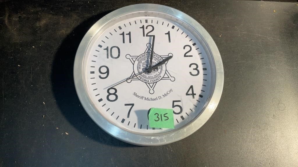 PEORIA COUNTY SHERIFF’S OFFICE CLOCK