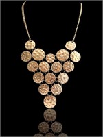 Graduated Handhammered 18k Yellow Gold Necklace