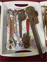 LOT- PIPE AND ADJUSTABLE WRENCHES