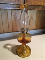 Amber Colored Glass Eagle Oil Lamp
