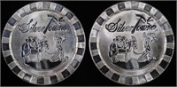 (2) 1 OZ .999 SILVER STACKABLE SILVERTOWNE ROUNDS