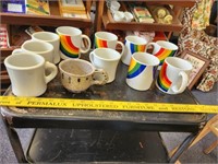 Lot of Rainbow Mugs & Other Mugs