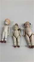 Porcelain jointed dolls. One has real hair, other