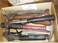 Box of Tools - Hatchet, Stapler, Misc.