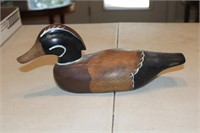 Signed Wooden Duck Decoy 13.5L