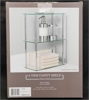 New 3 Tier Vanity Shelf Chrome & Glass Walmart