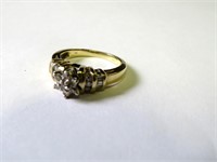 10k gold diamond set ring, size 7, 4.5 gms