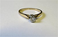 14-18k solitaire diamond ring size 6.75