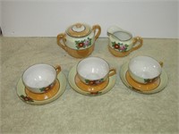 8pc Matching Set Vintage Porcelain Lustreware Tea