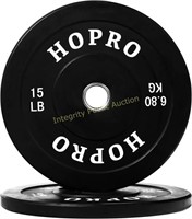 2pk Hopro Bumper Plate Weight 15lb Black