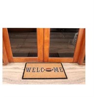 Welcome Football 18 in. x 30 in. Natural Coir