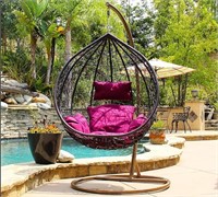 Patio Swing Chair with Stand, Cushion
